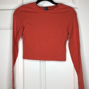 Orange Longe Sleeve Crop top